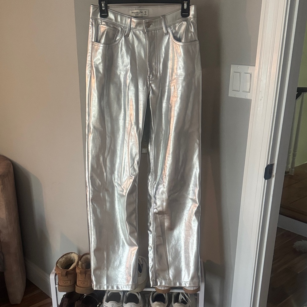 Abercrombie Silver Leather Pants